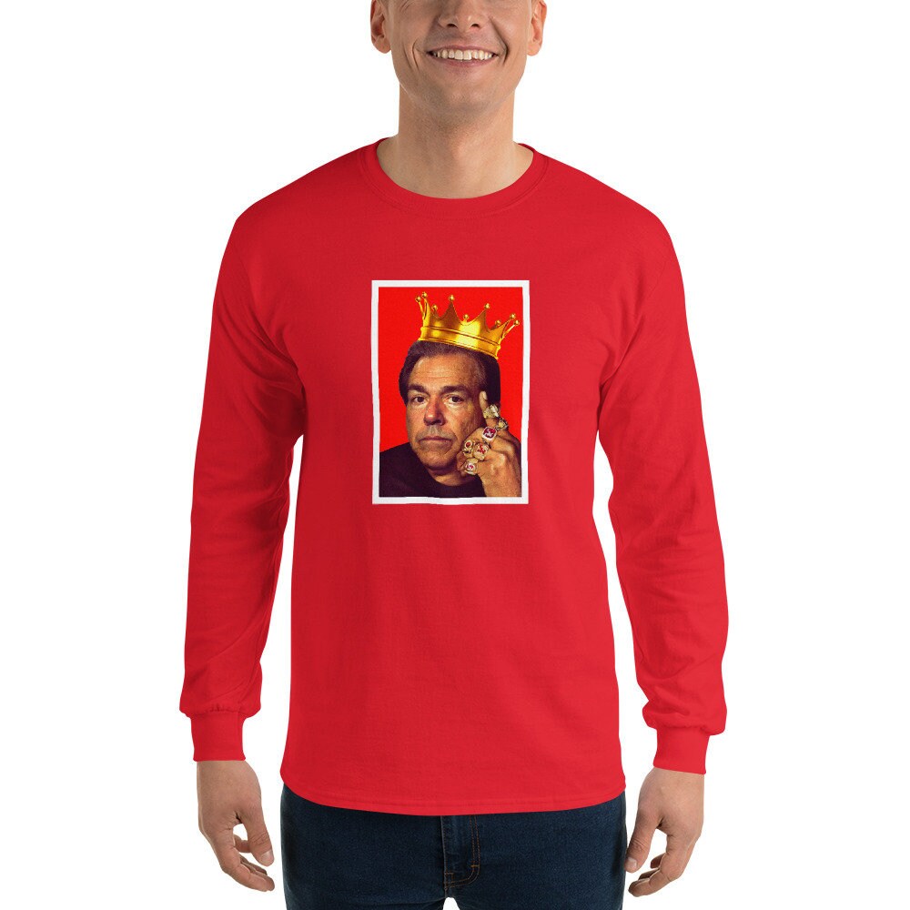 Nick Saban Crown University of Alabama Football Coach Novelty Long Sleeve Shirt, Tailgate outfit Gift for him, Roll Tide