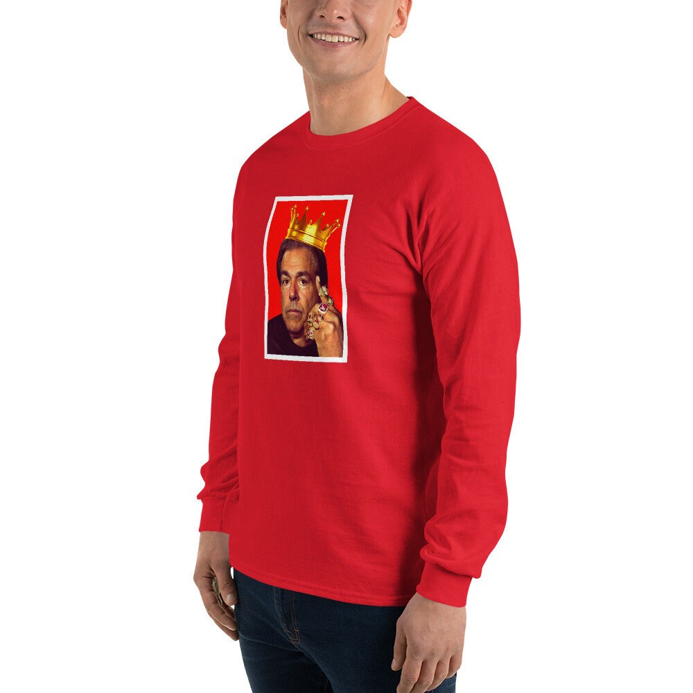 Nick Saban Crown University of Alabama Football Coach Novelty Long Sleeve Shirt, Tailgate outfit Gift for him, Roll Tide