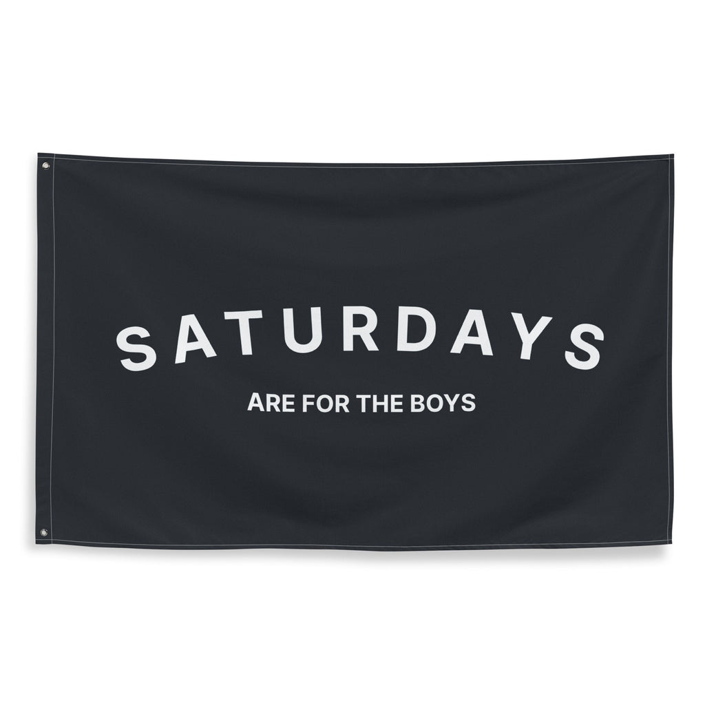 Saturdays are for the Boys, Black Flag Banner | Gift for Him, Dorm, College, Tailgate, Decoration Minimal Retro Modern Farmhouse