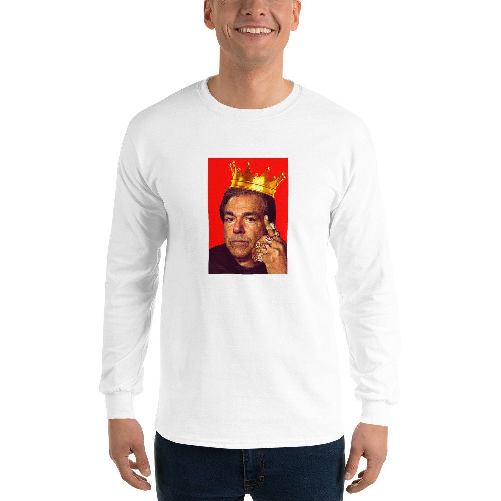 Nick Saban Crown University of Alabama Football Coach Novelty Long Sleeve Shirt, Tailgate outfit Gift for him, Roll Tide