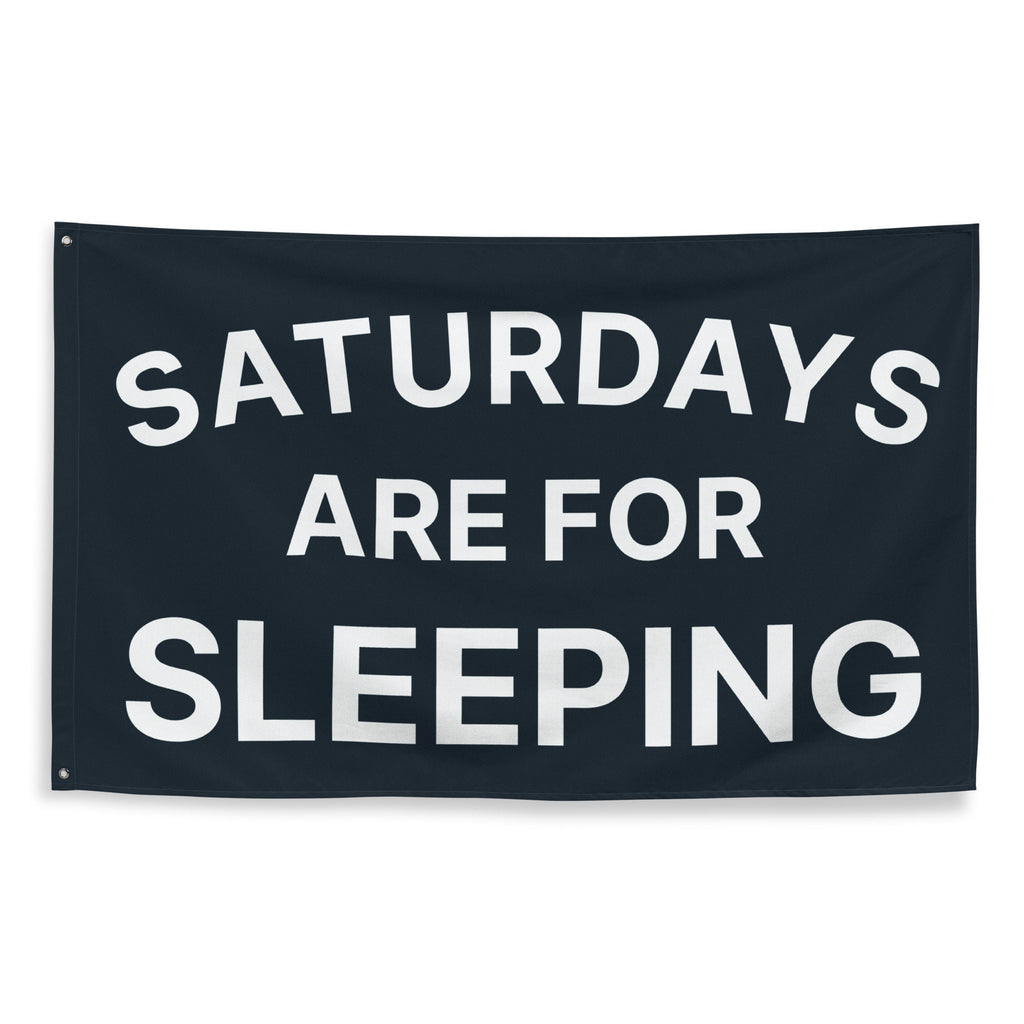 Saturdays are for Sleeping Flag, Banner, Gift, Tapestry, Navy